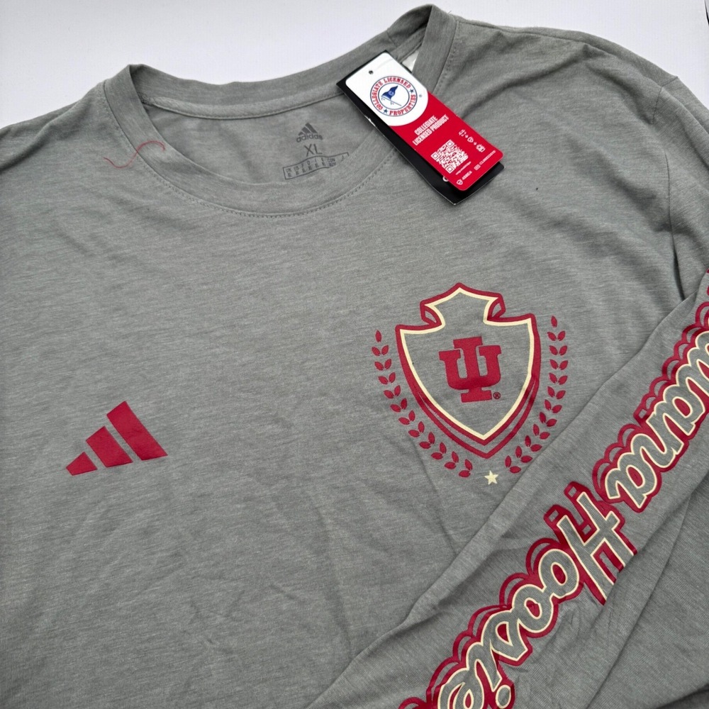 Adidas Indiana Hoosiers Long Sleeve T-Shirt Men's XL‎ Gray NCAA College New